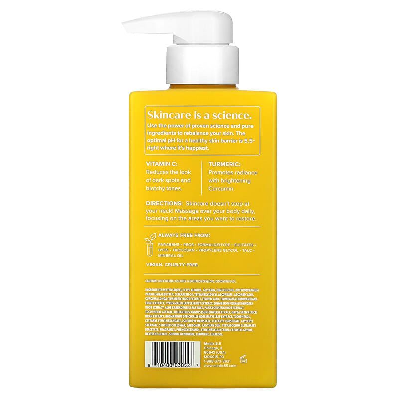 Medix 5.5, Body Cream, Vitamin C + Turmeric, 15 fl oz (444 ml)