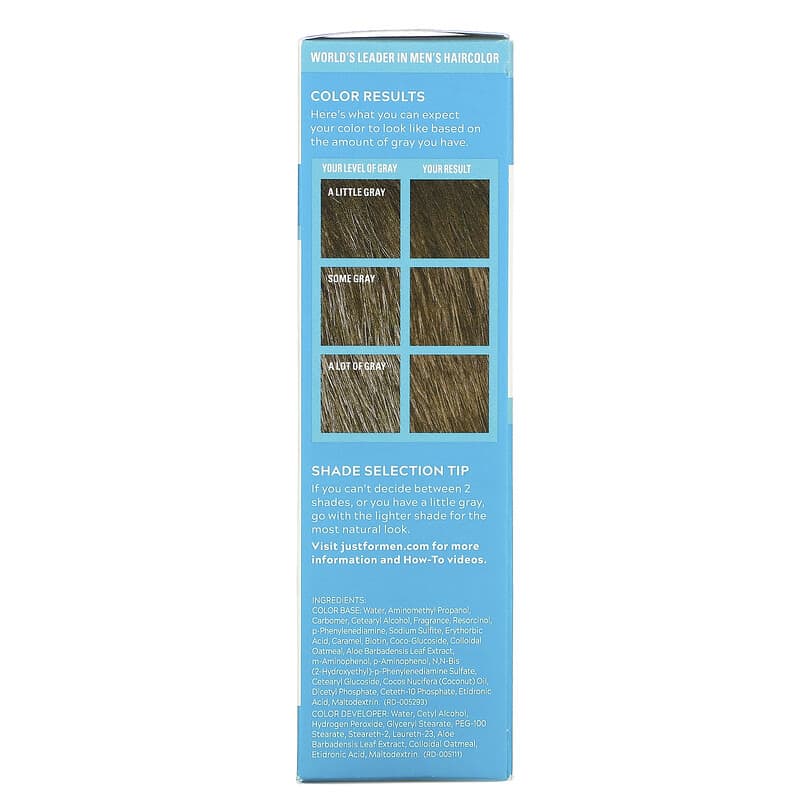 Just for Men, Mustache &amp; Beard, Brush-In Color Gel, M-30 Light-Medium Brown, 1 Multiple Application Kit