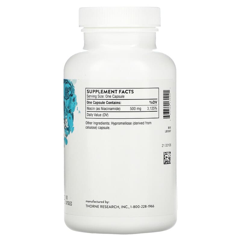 Thorne, Niacinamide, 180 Capsules (500 mg per Capsule)