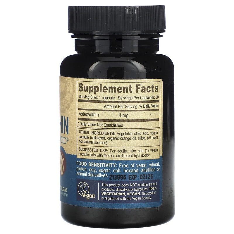 Deva, Vegan Astaxanthin, 4 mg, 30 Vegan Caps