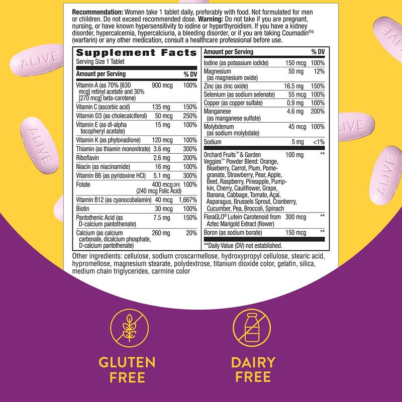 Nature's Way, Alive! Women's 50+ Complete Multivitamin, 130 Tablets