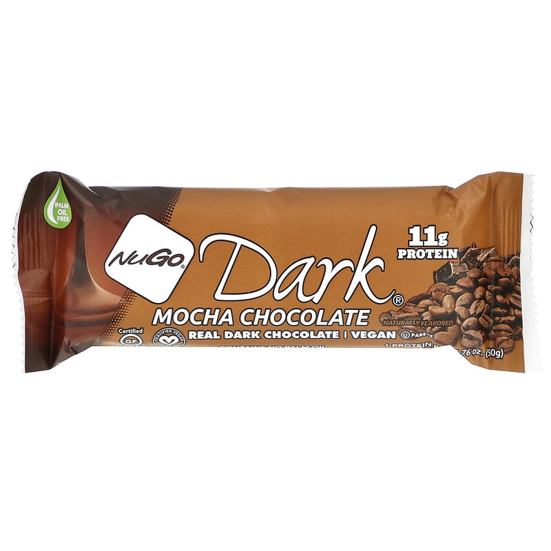 NuGo Nutrition, NuGo Dark® Protein Bars, Mocha Chocolate, 12 Bars, 1.76 oz (50 g) Each