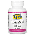Natural Factors, Folic Acid, 400 mcg, 90 Tablets