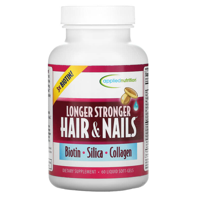 Applied Nutrition, Longer Stronger Hair &amp; Nails®, 60 Liquid Soft-Gels