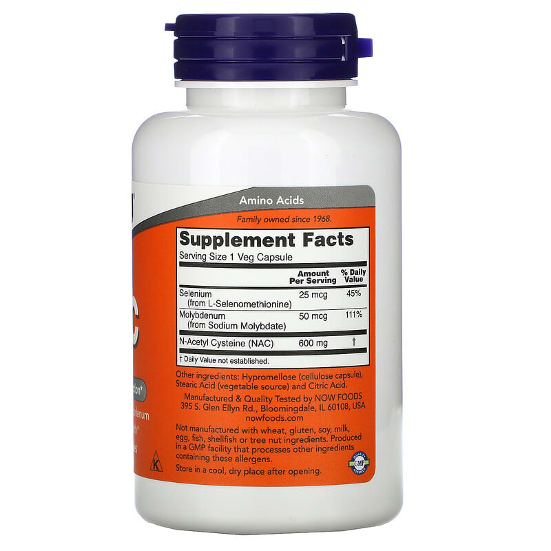 NOW Foods, NAC with Selenium, 100 Capsules