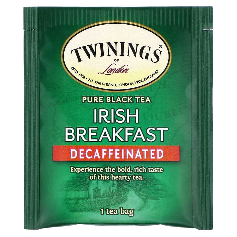 Twinings, Pure Black Tea, Irish Breakfast, Decaffeinated, 20 Tea Bags, 1.41 oz (40 g)