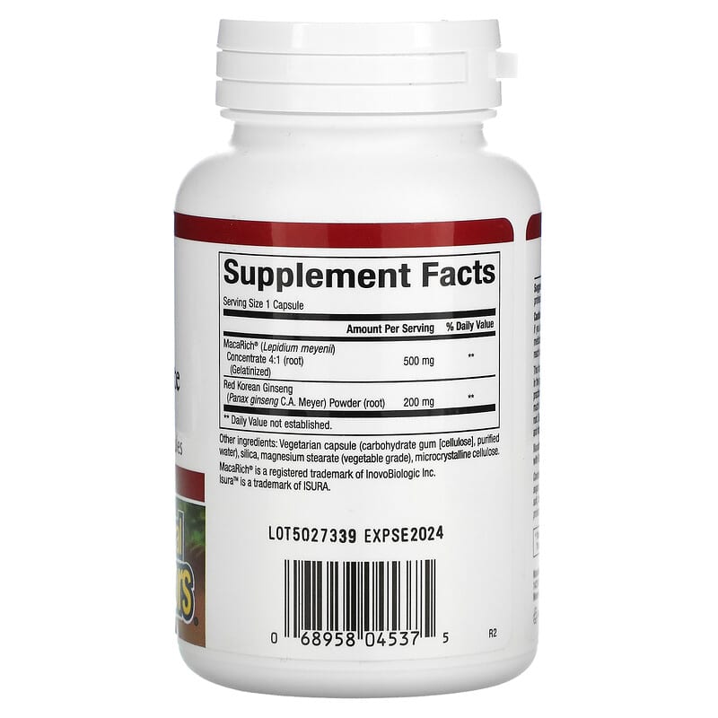 Natural Factors, Maca Rich®, Maca Concentrate With Korean Ginseng, Super Strength, 90 Vegetarian Capsules