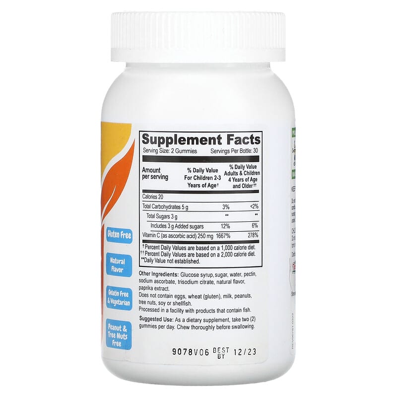 YumVs, Kids, Vitamin C Gummies, Delicious Orange, 250 mg, 60 Gummies