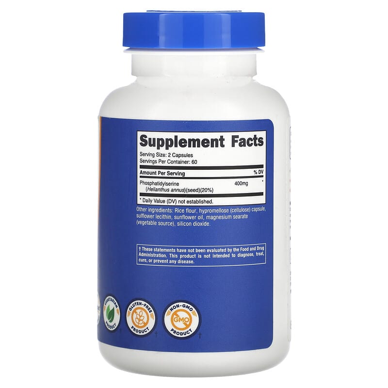 Nutricost, Phosphatidyl Serine, 120 Capsules (100 mg per Capsule)