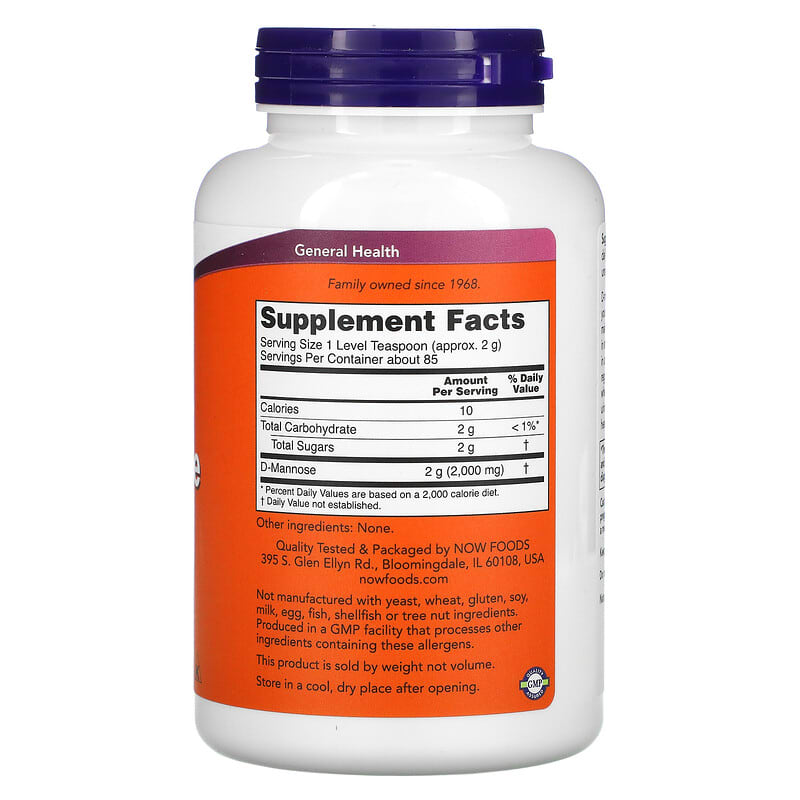 NOW Foods, D-Mannose Pure Powder, 6 oz (170 g)