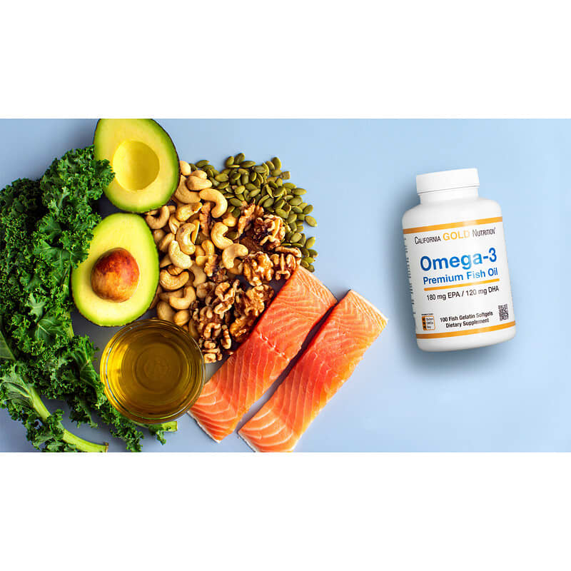 California Gold Nutrition, Omega-3 Premium Fish Oil, 100 Fish Gelatin Softgels (1,100 mg per Softgel)