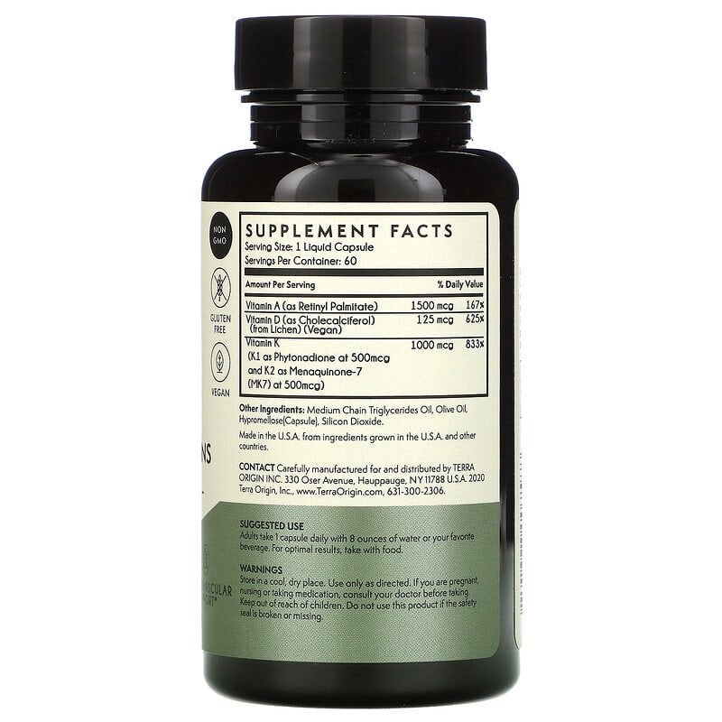 Terra Origin, A-D-K Essential Vitamins, 60 Liquid Capsules