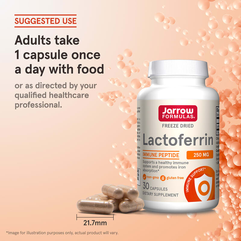 Jarrow Formulas, Lactoferrin, Freeze Dried, 250 mg, 30 Capsules
