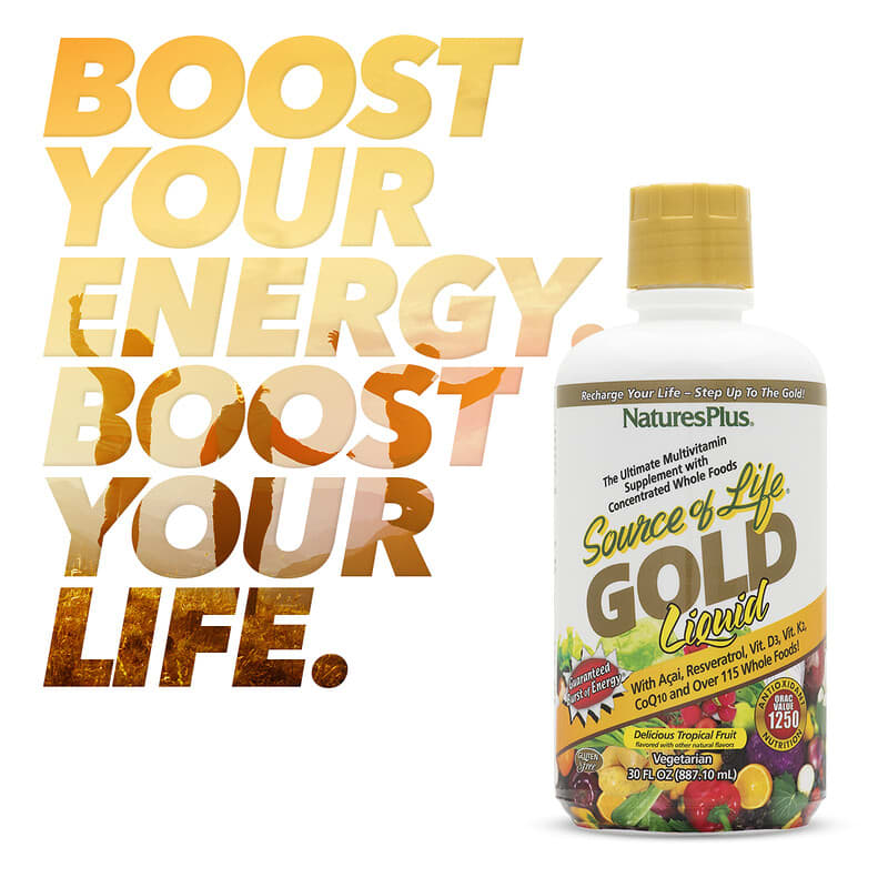 NaturesPlus, Source of Life Gold® Liquid, Tropical Fruit, 30 fl oz (900 ml)