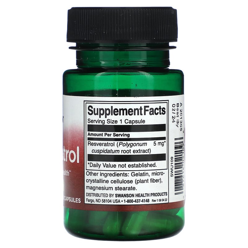 Swanson, Resveratrol, 5 mg, 60 Capsules