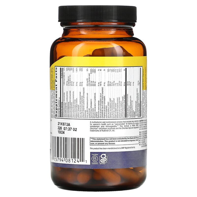 Country Life, Max for Women, Multivitamin &amp; Mineral Complex, Iron Free, 120 Vegetarian Capsules