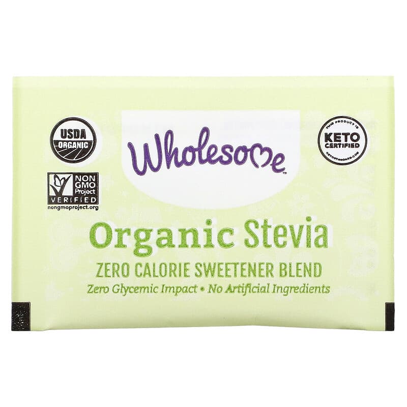 Wholesome Sweeteners, Organic Stevia With Erythritol, Zero Calorie Sweetener, 75 Individual Packets, 2.64 oz (75 g)