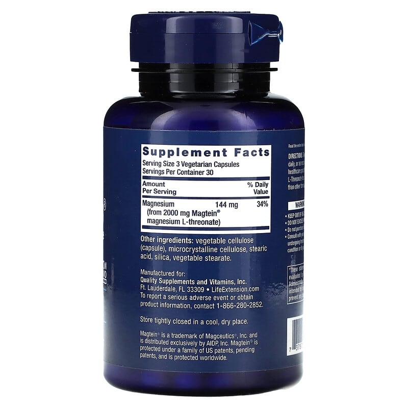 Life Extension, Neuro-Mag®, Magnesium L-Threonate, 90 Vegetarian Capsules (48 mg per Capsule)