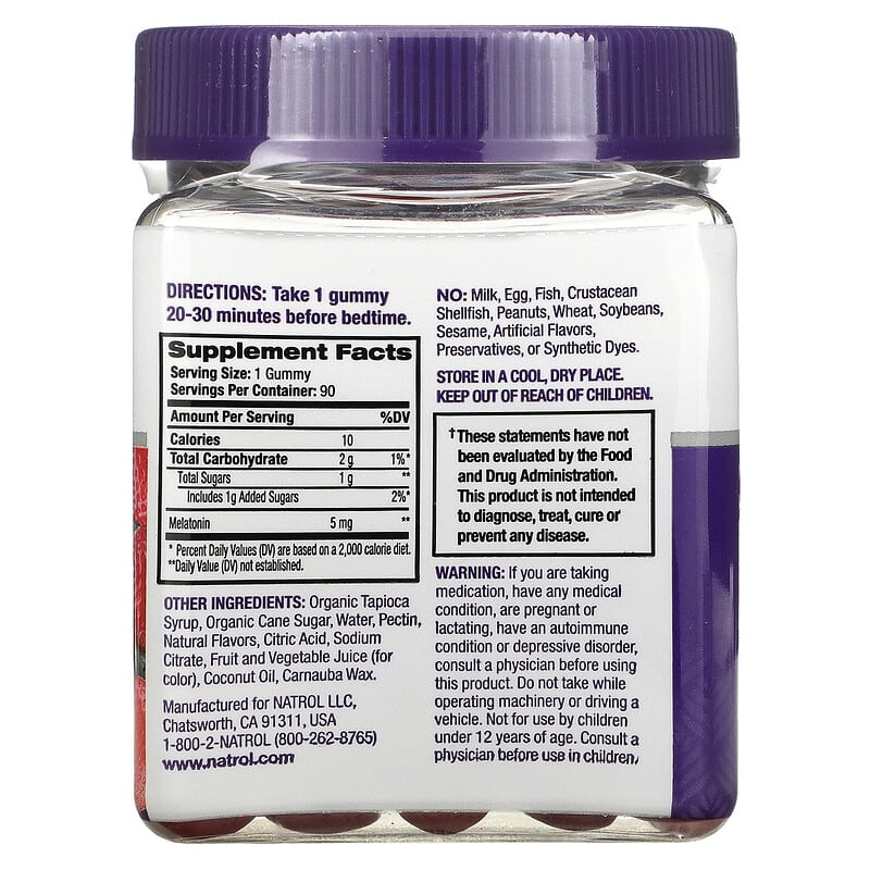 Natrol, Melatonin Gummies, Strawberry, 5 mg, 90 Gummies
