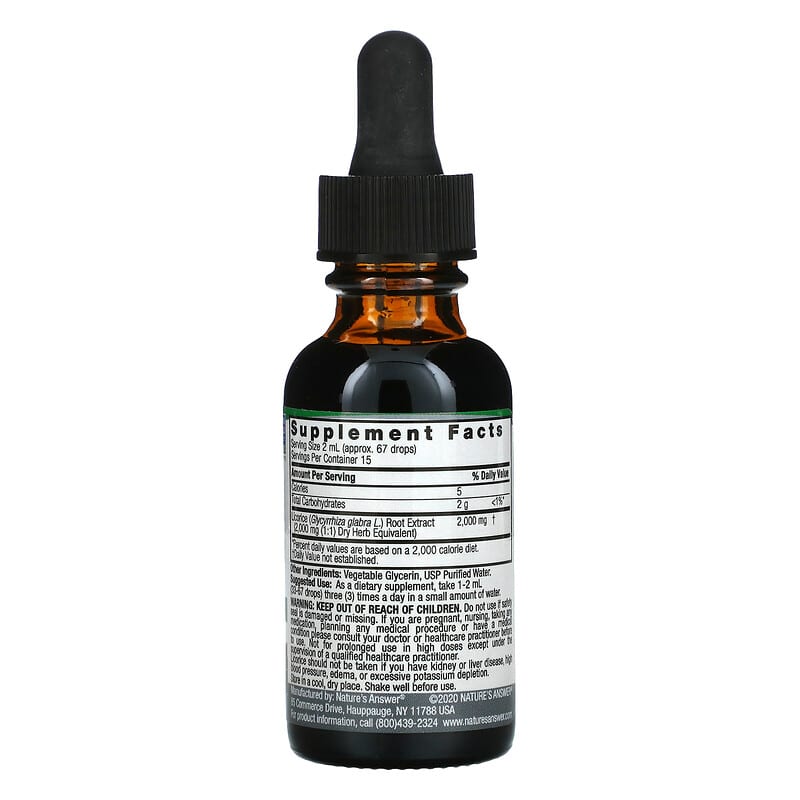 Nature's Answer, Licorice Root Fluid Extract, Alcohol-Free, 2,000 mg, 1 fl oz (30 ml)