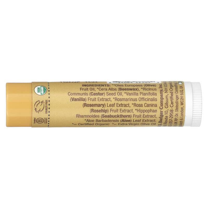 Badger, Lip Balm, Vanilla Madagascar, 0.15 oz (4.2 g)