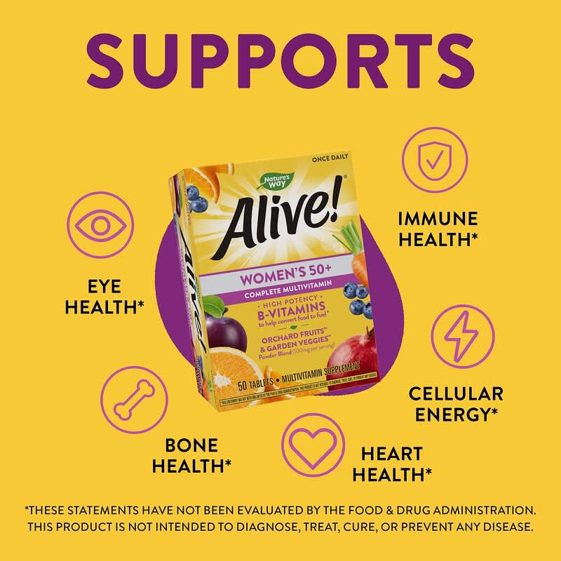 Nature's Way, Alive!® Women's 50+ Complete Multivitamin, 50 Tablets