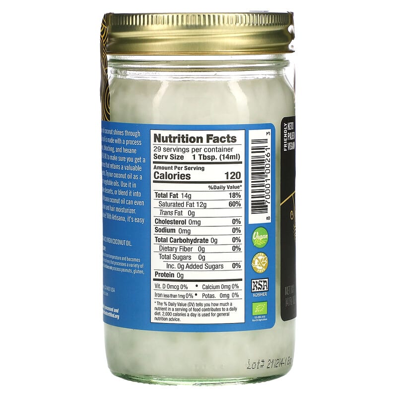 Artisana, Organics, Raw Virgin Coconut Oil, 14 fl oz (414 ml)