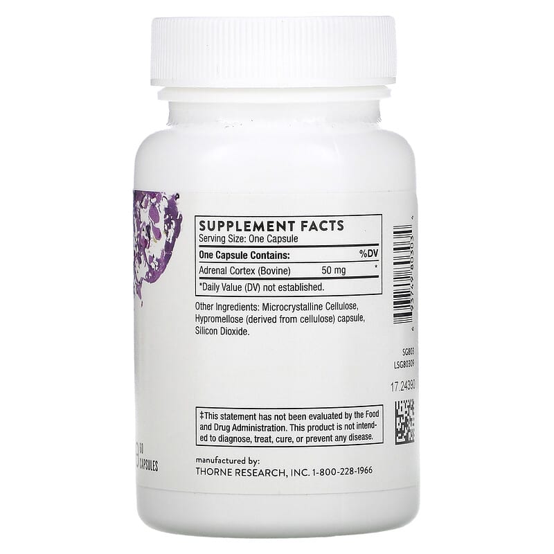 Thorne, Adrenal Cortex, 60 Capsules (50 mg per Capsule)