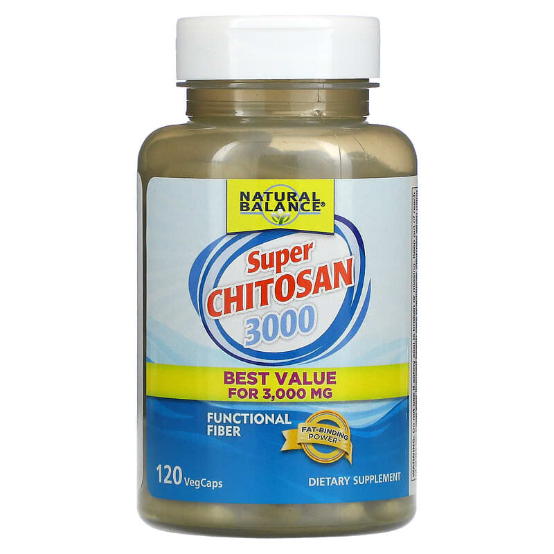 Natural Balance, Super Chitosan 3000, 120 VegCaps (750 mg per Capsule)
