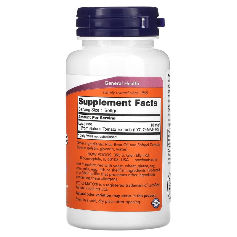 NOW Foods, Lycopene, 10 mg, 120 Softgels