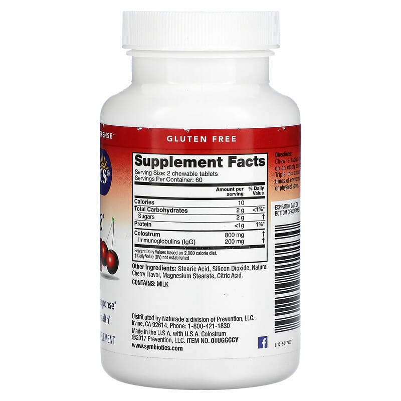 Symbiotics, Colostrum Plus® Chewables, Wild Cherry , 120 Chewable Tabs