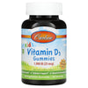 Carlson, Kid's, Vitamin D3 Gummies, Natural Fruit, 25 mcg (1,000 IU), 60 Vegetarian Gummies
