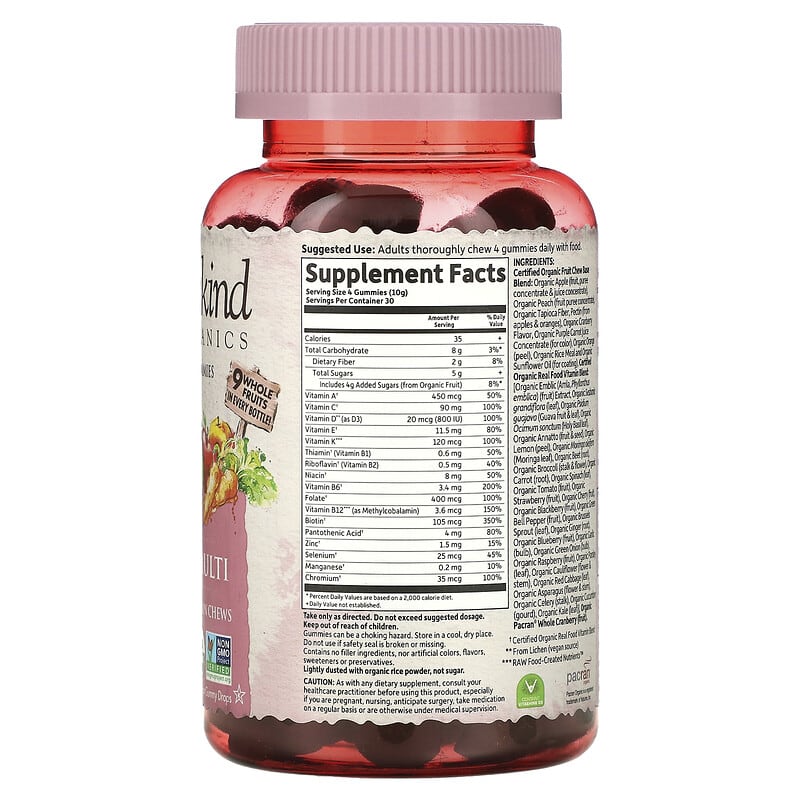 Garden of Life, Organics, Women's Multi Gummies, Organic Berry, 120 Vegan Gummy Drops