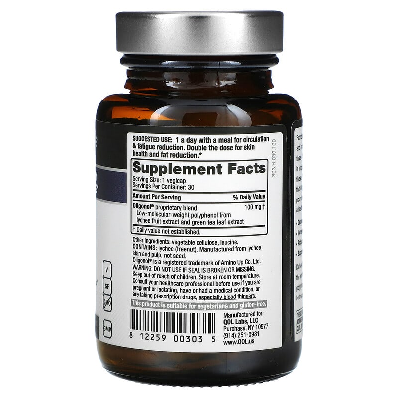 Quality of Life, Oligonol®, 100 mg , 30 Vegicaps