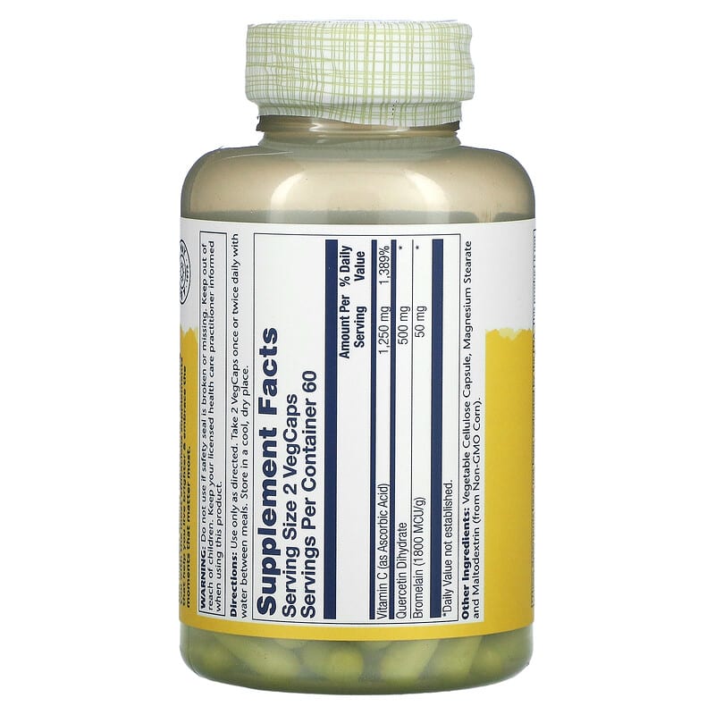 Solaray, Quercetin, Bromelain &amp; Vitamin C, 120 VegCaps