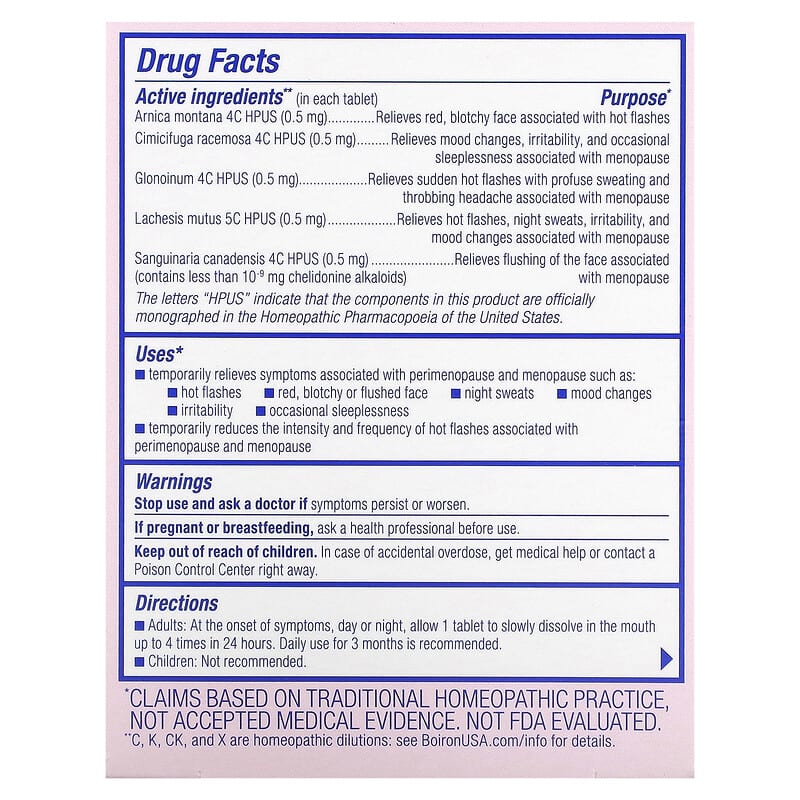 Boiron, Cyclease® Menopause, Unflavored, 60 Meltaway Tablets