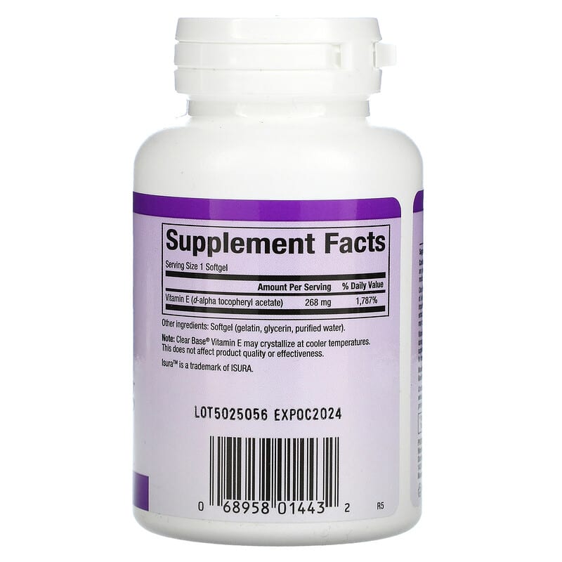 Natural Factors, Clear Base® Vitamin E, 268 mg (400 IU), 60 Softgels