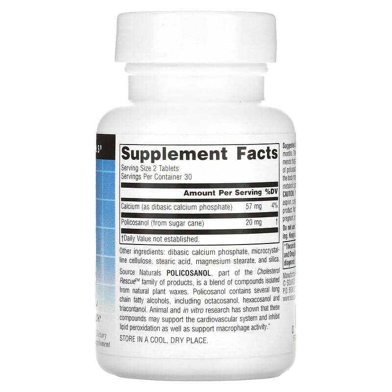 Source Naturals, Policosanol, 60 Tablets