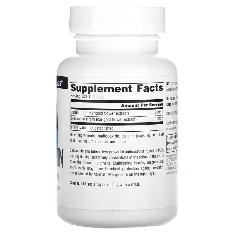 Source Naturals, Zeaxanthin With Lutein, 10 mg, 60 Capsules