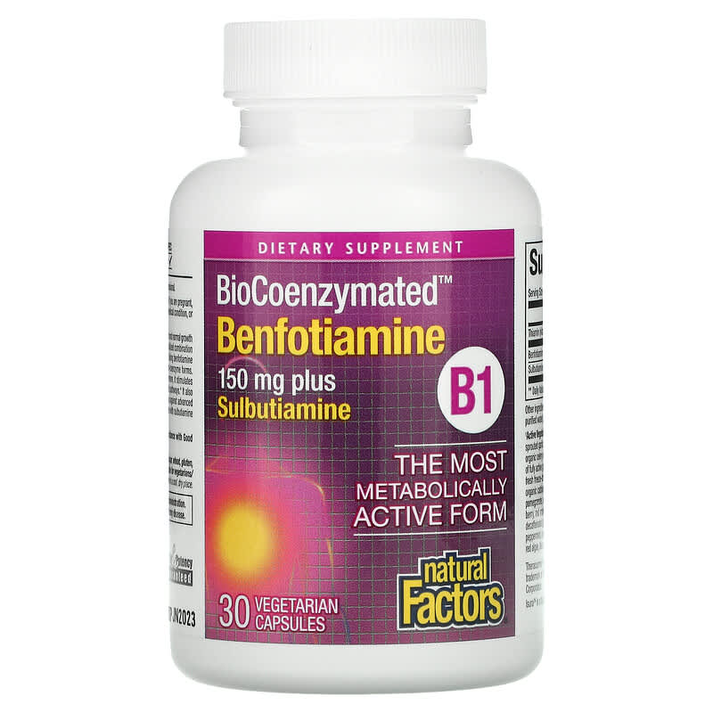 Natural Factors, Benfotiamine plus Sulbutiamine, 30 Vegetarian Capsules