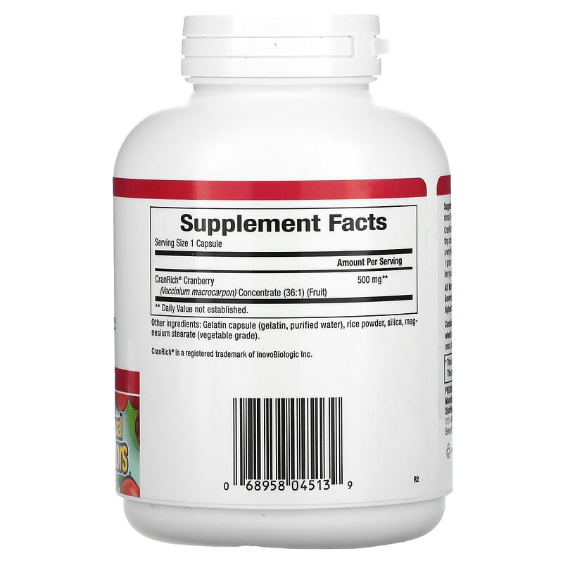 Natural Factors, CranRich, Cranberry Concentrate, Super Strength, 500 mg, 180 Capsules