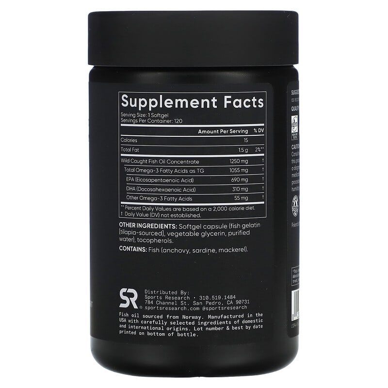 Sports Research, Omega-3 Fish Oil, 120 Softgels