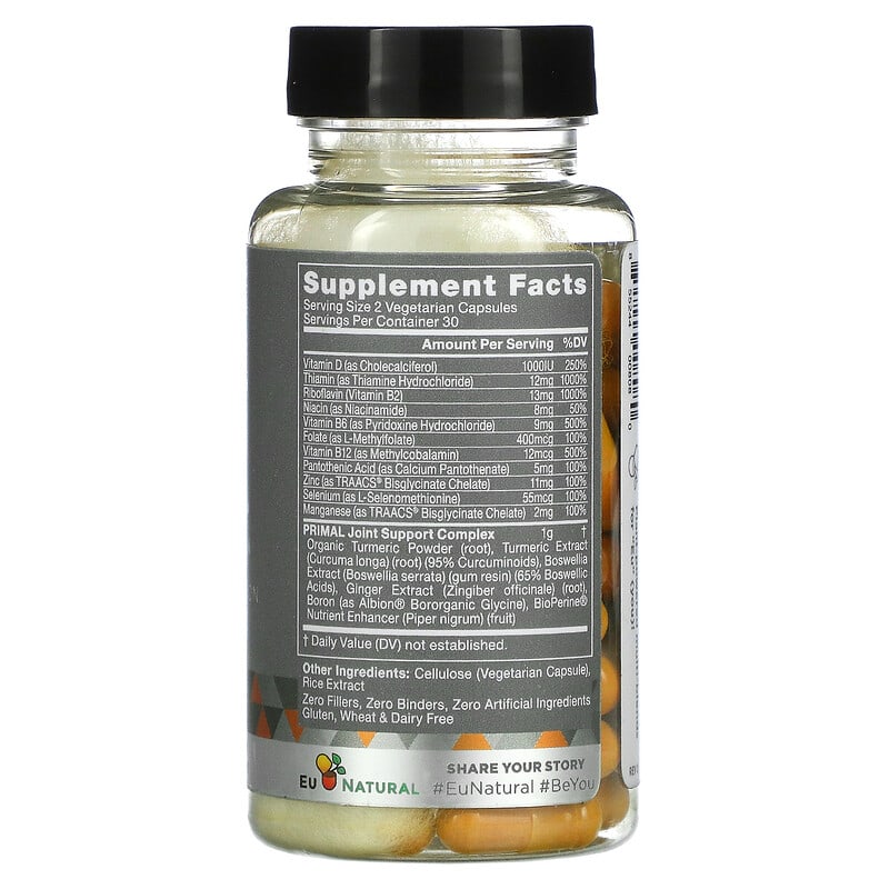 Eu Natural, Primal Move, Turmeric &amp; Boswellia Multi, 60 Vegetarian Capsules