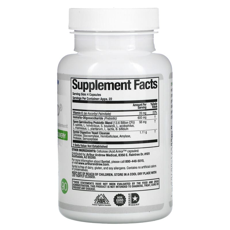 Arthur Andrew Medical, Syntol AMD®, Advanced Microflora Delivery, 90 Capsules