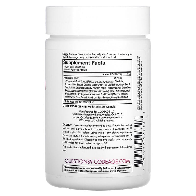Codeage, Polyphenols Broad Spectrum+, 120 Capsules