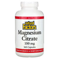 Natural Factors, Magnesium Citrate, 360 Capsules (150 mg Per capsule)