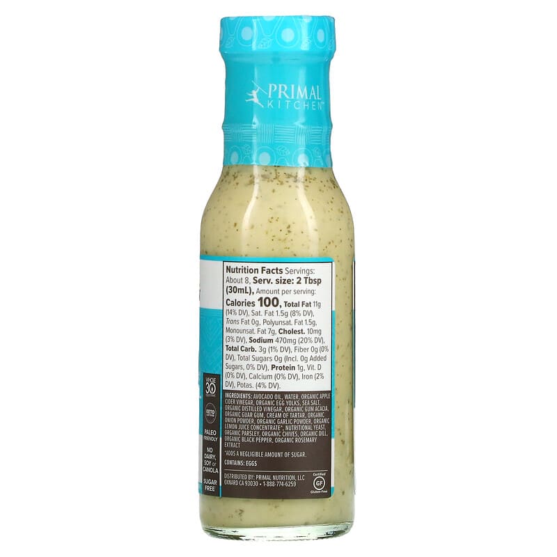 Primal Kitchen, Dressing &amp; Marinade Made with Avocado Oil, Ranch, 8 fl oz (236 ml)