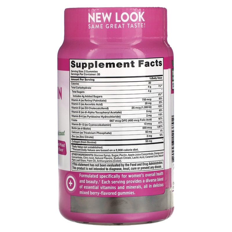 Nature's Truth, Women's Multivitamin Gummies + Collagen, Delicious Mixed Berry, 70 Gummies
