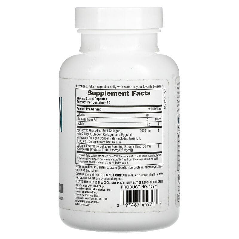 NaturesPlus, Collagen Peptides, 120 Capsules