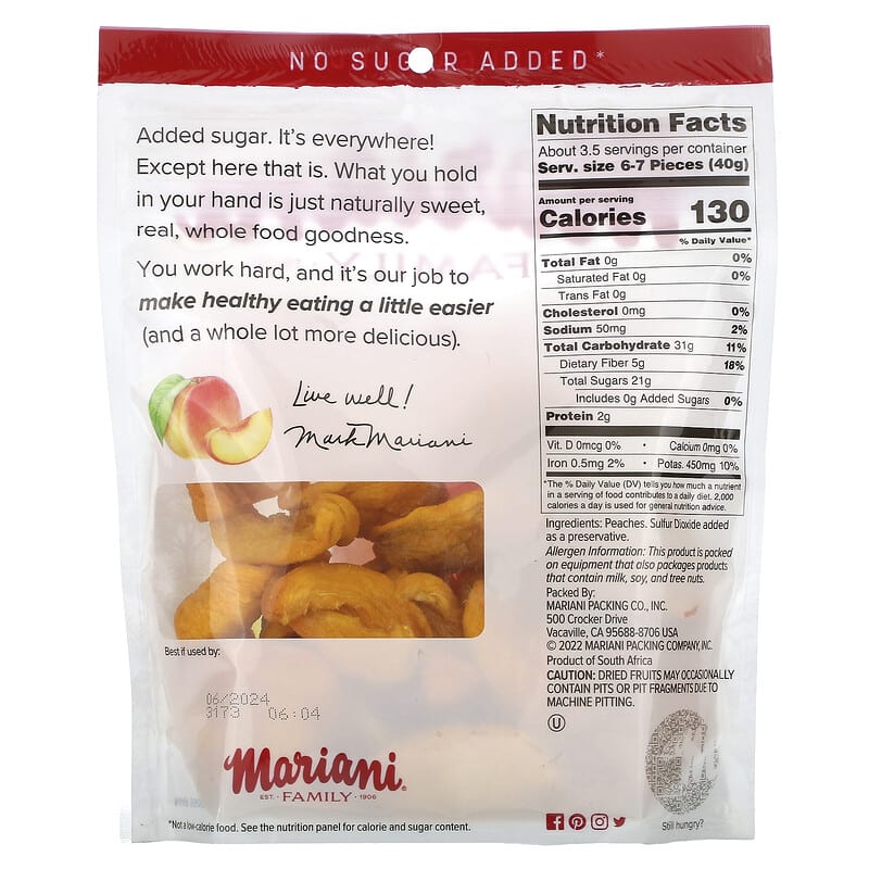 Mariani, Family, Peaches, 5 oz (142 g)